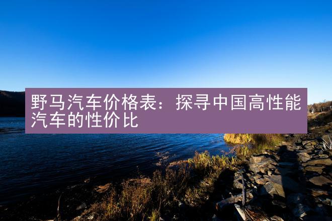 野马汽车价格表：探寻中国高性能汽车的性价比