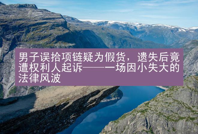 男子误拾项链疑为假货，遗失后竟遭权利人起诉——一场因小失大的法律风波