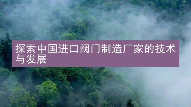 探索中国进口阀门制造厂家的技术与发展