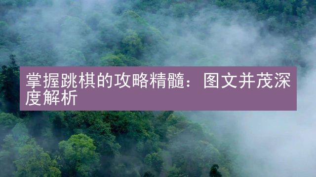 掌握跳棋的攻略精髓：图文并茂深度解析